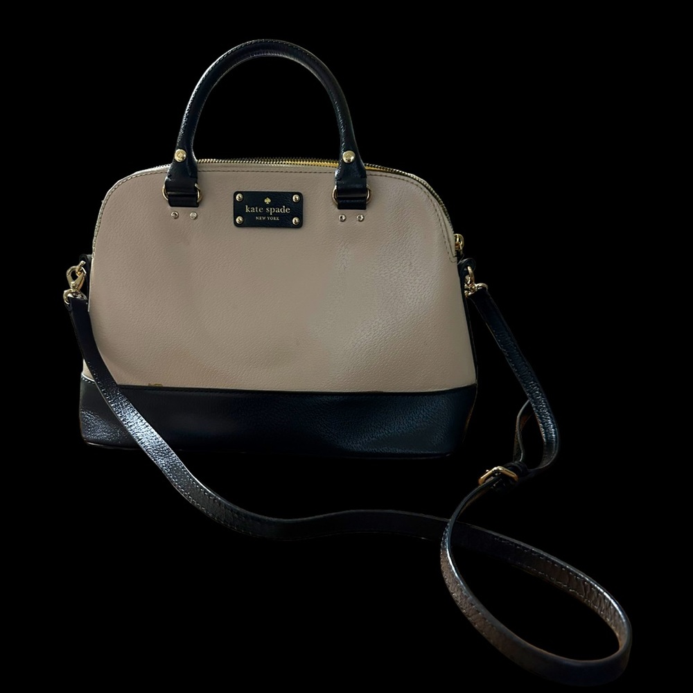 kate spade Two-Tone Beige and Black Dome Satchel
